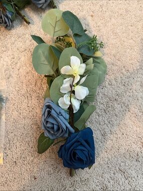 12 Lings Moment Dusty Blue & Navy Small Swags for Aisle/Seat Decor